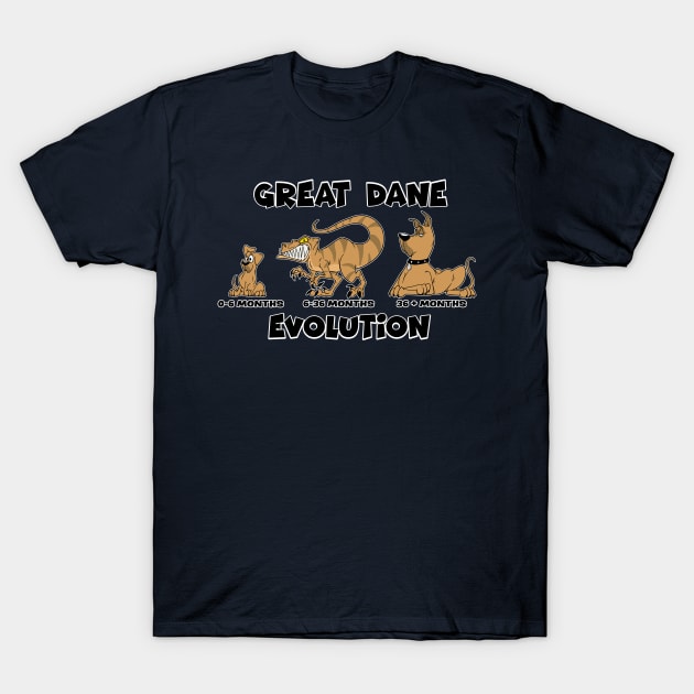 Great Dane Evolution T-Shirt by DaleToons